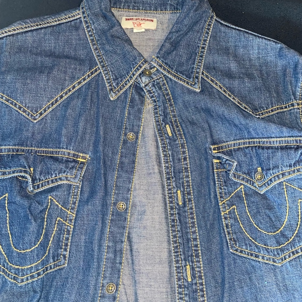 True Religion Denim Button Up - Picture 2 of 7